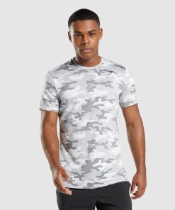 Gymshark Shorts - Gymshark aankomst t-shirt lichtgrijze camouflage Heren Z6ZD64691