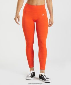 Gymshark Shorts - Gymshark adapt gemêleerde naadloze legging peperrood/pikant oranje vrouwen Z6ZD64311