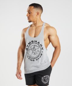 Gymshark Shorts - Gymshark erfenis stringer lichtgrijze kernmergel Heren Z6ZD64999