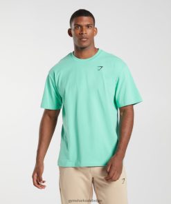 Gymshark Shorts - Gymshark essentieel oversized t-shirt geoxideerd groen Heren Z6ZD64595