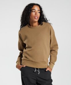 Gymshark Shorts - Gymshark herneem de zweetploeg plas bruin vrouwen Z6ZD64396