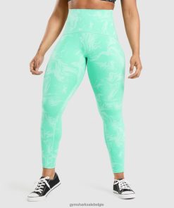 Gymshark Shorts - Gymshark legging met tailleondersteuning heldere turquoise print vrouwen Z6ZD64327