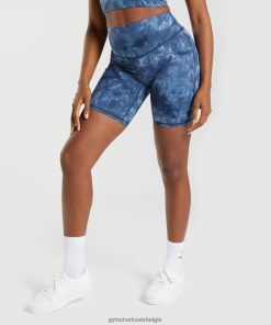 Gymshark Shorts - Gymshark verhoog de fietsbroek blauwe spuitverf aan het meer vrouwen Z6ZD6467